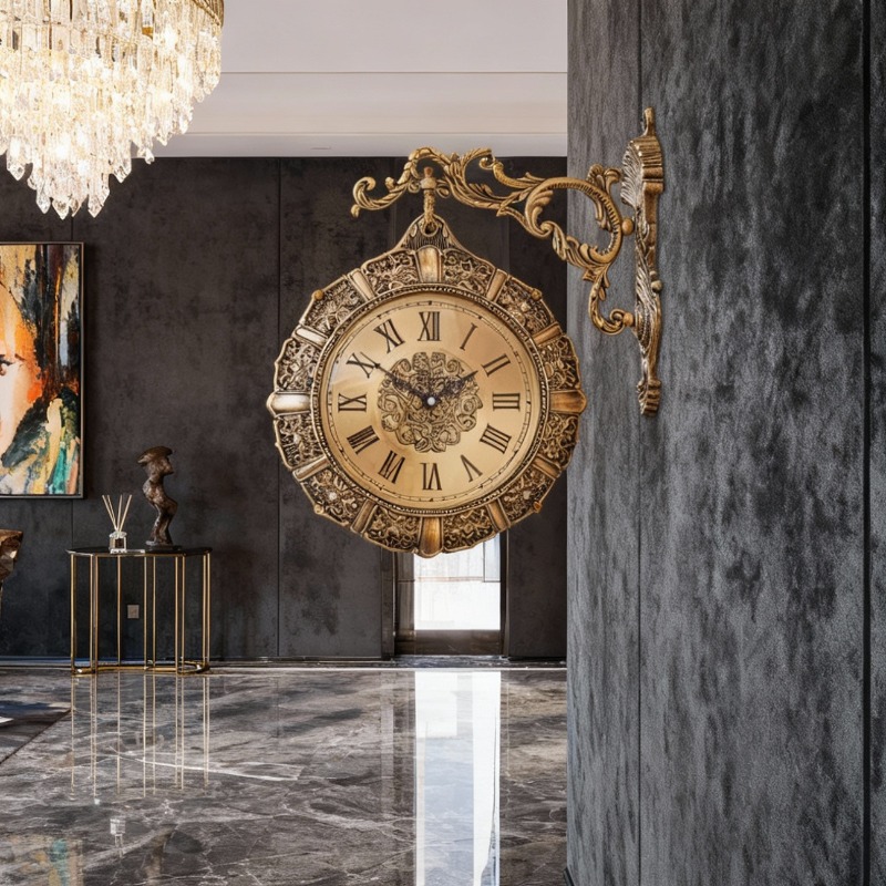Luxury Lifestyle Aesthetics - Nordic Retro Living Room Wall Clock