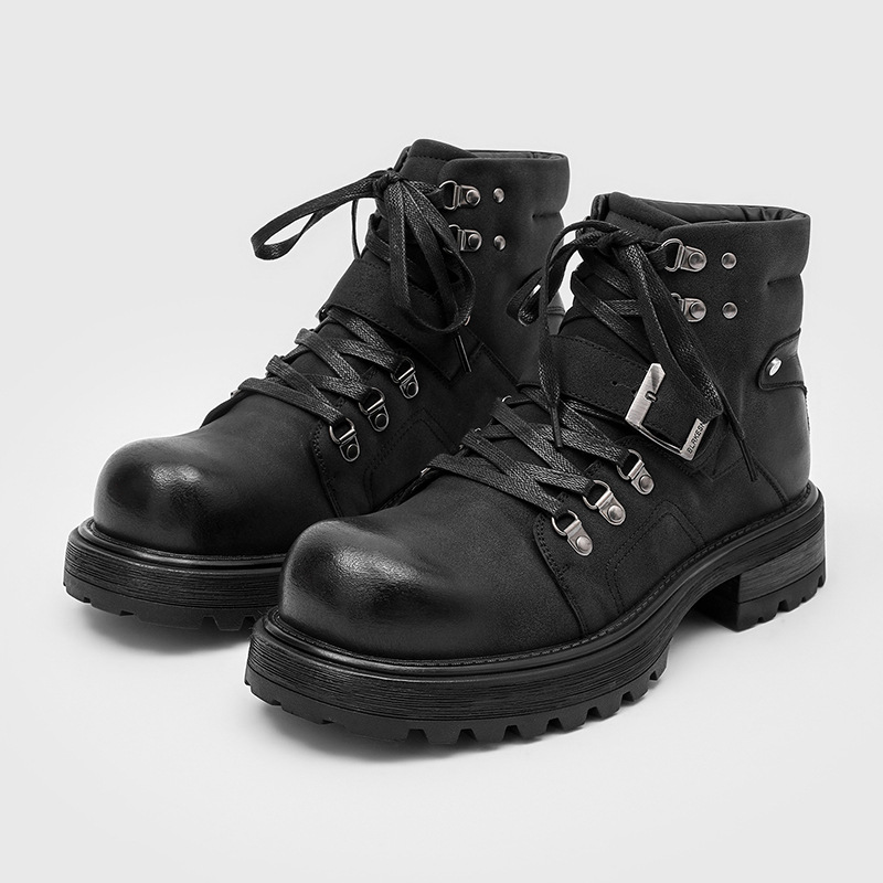 Luxury Lifestyle Store - Brand Men Leather Boots Motorcycle Snow