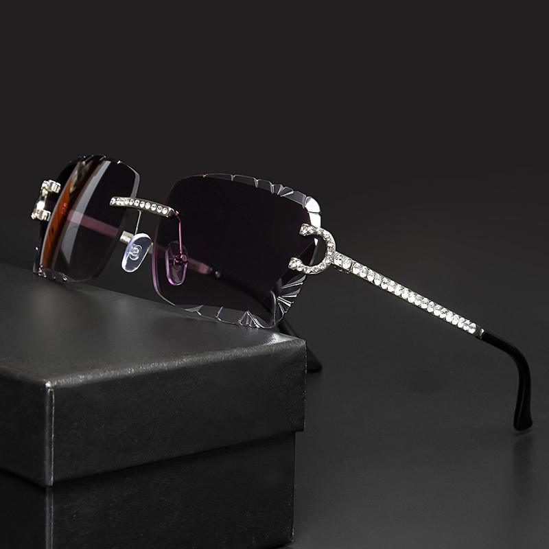 Luxury Lifestyle Store - Fashion Rimless Square Sunglasses Vintage Diamond