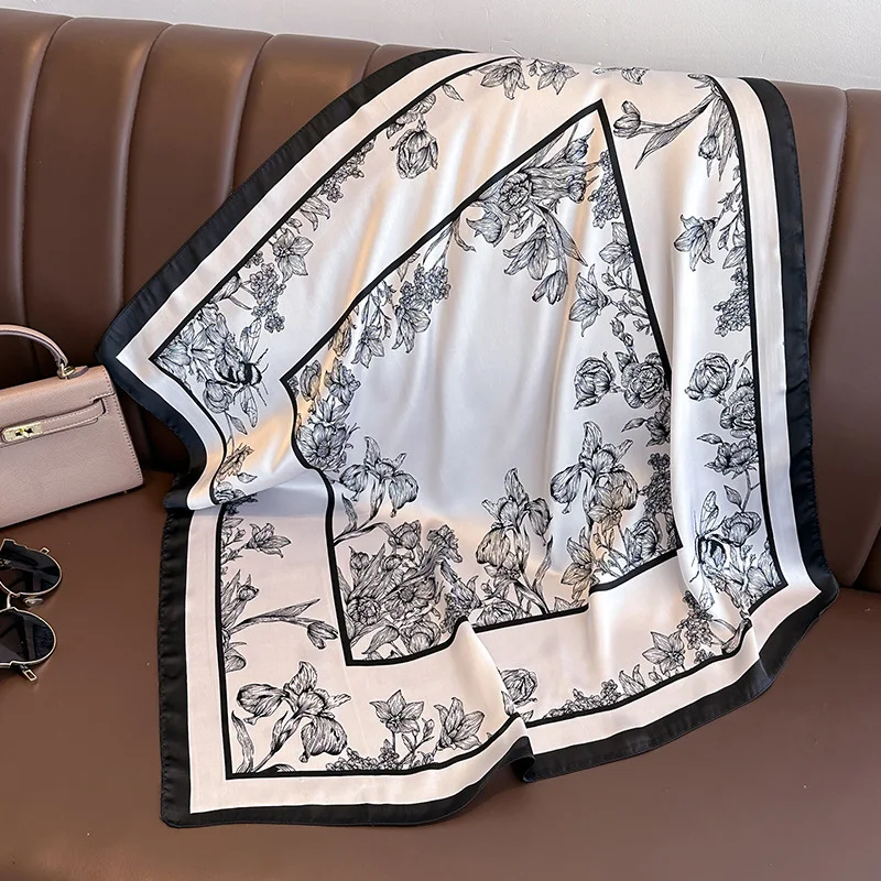 70*70cm Luxury Floral Print Si - đánh giá và giá Luxury Lifestyle Store